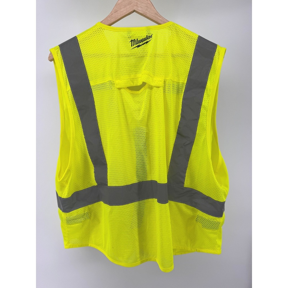 Milwaukee ANSI‎ Class 2 Safety Vest Yellow Reflective Mens S/M 48-73-5021 - Picture 2 of 9